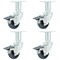 Bk Resources 3-inch Adjustable Swivel Casters, Phenolic Wheels, Toe Brake, 350lb Capacity, Oil Resistant, 4PK 3SBR-R1PT-PH-TAB-4 - alternate 1